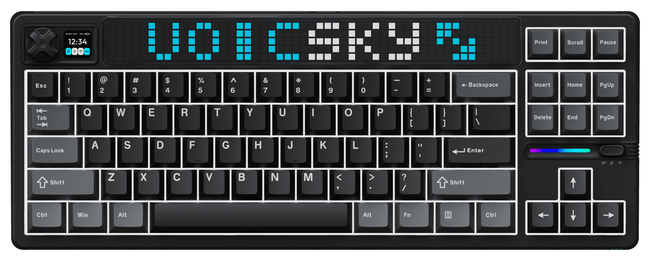 VOICSKY ATMOS 87 RGB Dark Wireless Mechanical Keyboard, Tone Linear Switch