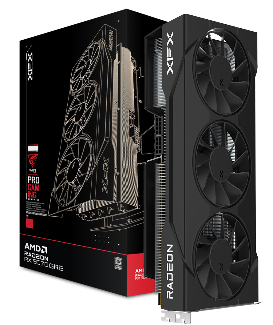 XFX Swift AMD Radeon RX 9070GRE Triple Fan Gaming Edition, 12GB