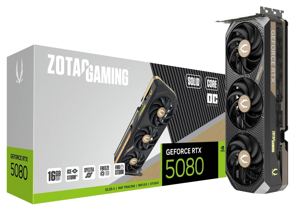 ZOTAC GAMING GeForce RTX 5080 SOLID CORE OC, 16GB