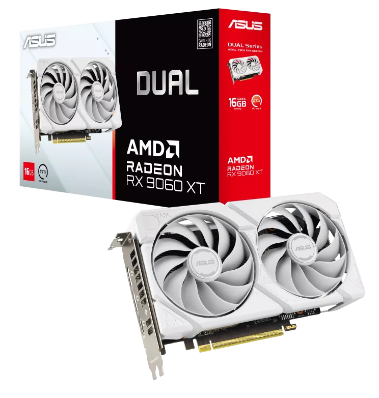 ASUS Dual Radeon RX 9060 XT 16GB GDDR6 White Edition